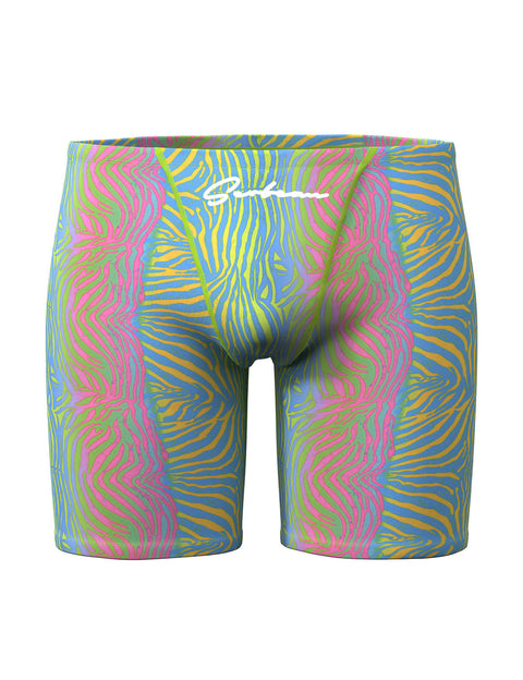 Neon Zebra Print Long Swim Jammer 260802