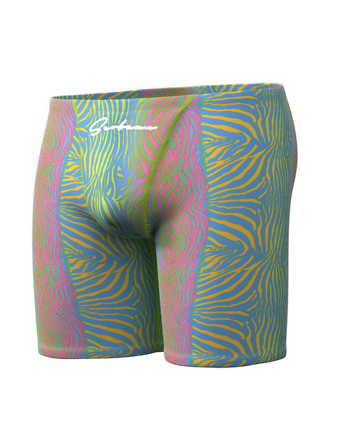Neon Zebra Print Long Swim Jammer 260802