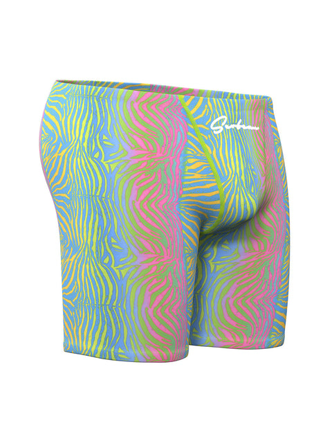 Neon Zebra Print Long Swim Jammer 260802