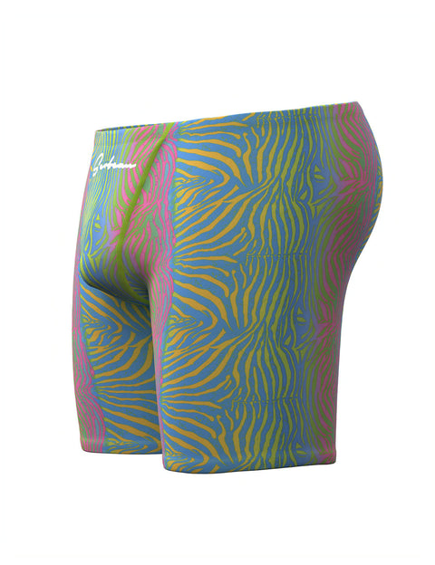 Neon Zebra Print Long Swim Jammer 260802