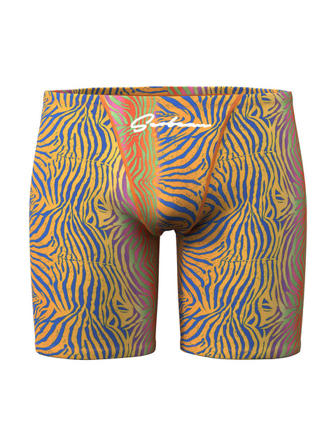 Neon Zebra Print Long Swim Jammer 260802