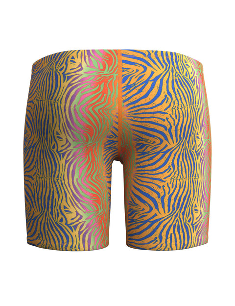 Neon Zebra Print Long Swim Jammer 260802