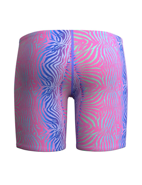 Neon Zebra Print Long Swim Jammer 260802