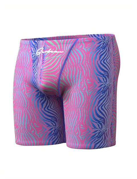 Neon Zebra Print Long Swim Jammer 260802