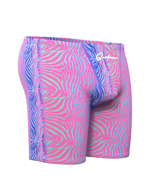 Neon Zebra Print Long Swim Jammer 260802
