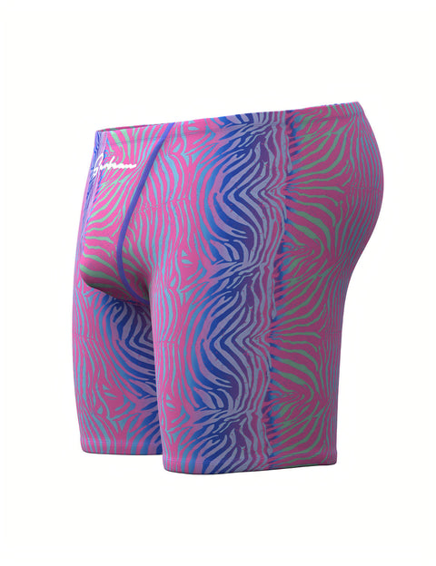 Neon Zebra Print Long Swim Jammer 260802