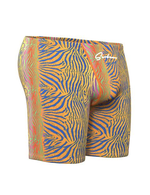 Neon Zebra Print Long Swim Jammer 260802
