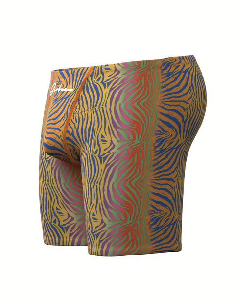 Neon Zebra Print Long Swim Jammer 260802