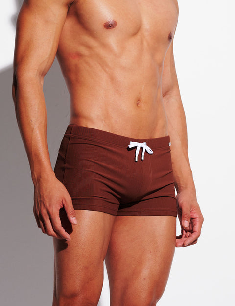 Ribbed Swim Trunks with Removable Enhancing Cup S4633