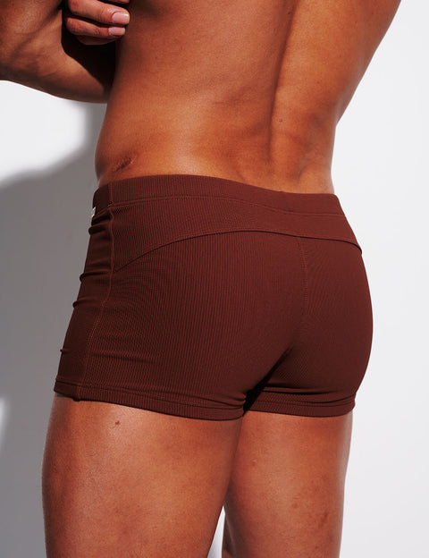 Ribbed Swim Trunks with Removable Enhancing Cup S4633