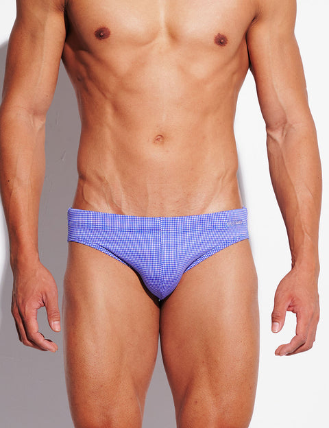 Micro-Check Swim Briefs – Removable Cup & Sculpt Low Rise Fit S3628