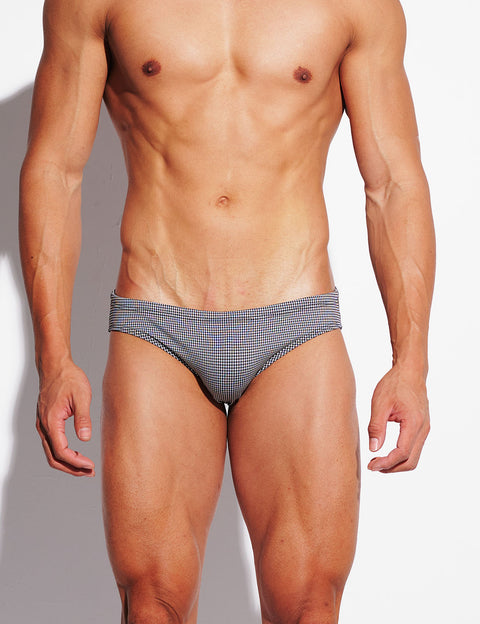 Micro-Check Swim Briefs – Low Rise Sexy Sculpt Fit S3629
