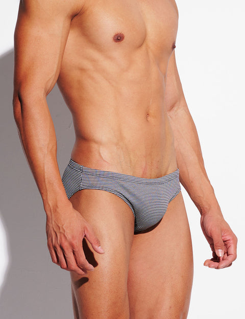 Micro-Check Swim Briefs – Low Rise Sexy Sculpt Fit S3629