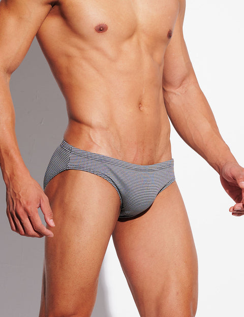 Micro-Check Swim Briefs – Low Rise Sexy Sculpt Fit S3629