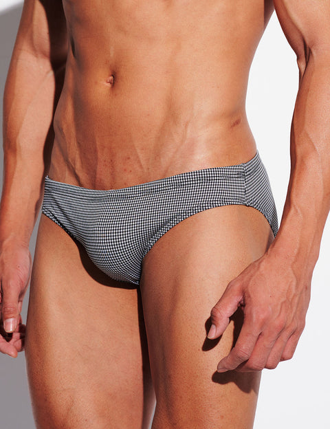 Micro-Check Swim Briefs – Low Rise Sexy Sculpt Fit S3629
