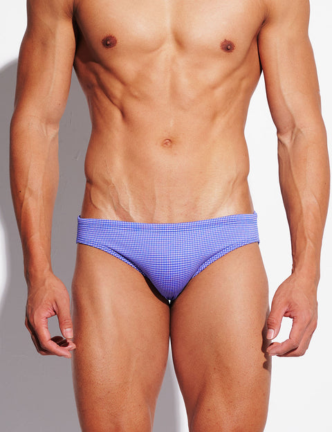 Micro-Check Swim Briefs – Low Rise Sexy Sculpt Fit S3629