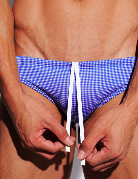 Micro-Check Swim Briefs – Low Rise Sexy Sculpt Fit S3629