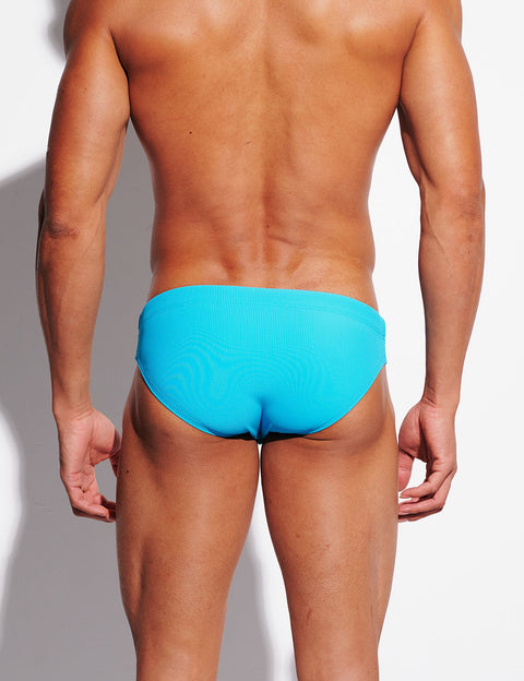 Ribbed Low-Rise Swim Briefs with Removable Enhancing Cup S3634