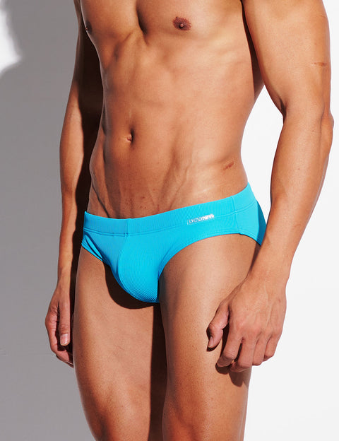 Ribbed Low-Rise Swim Briefs with Removable Enhancing Cup S3634