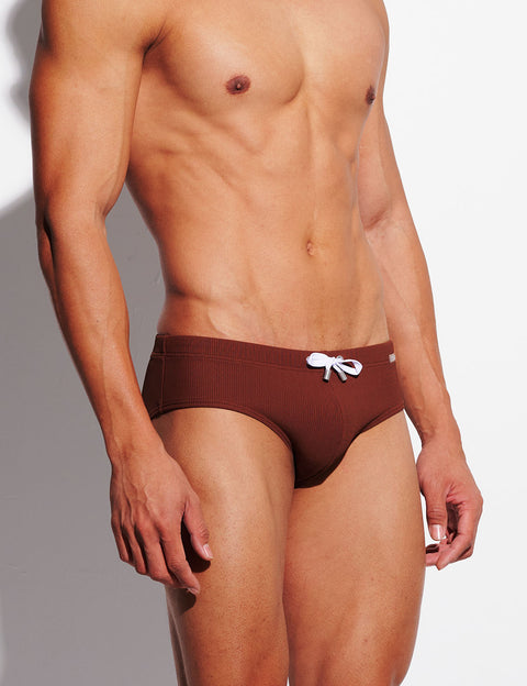 Ribbed Swim Briefs with Full Mesh Lining S3635