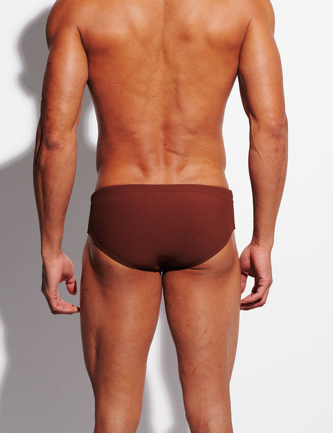 Ribbed Swim Briefs with Full Mesh Lining S3635