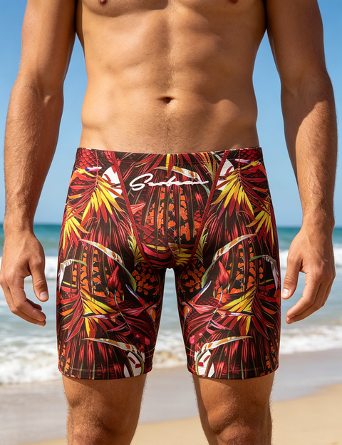 Tropical Jungle Long Leg Swim Trunk 260801