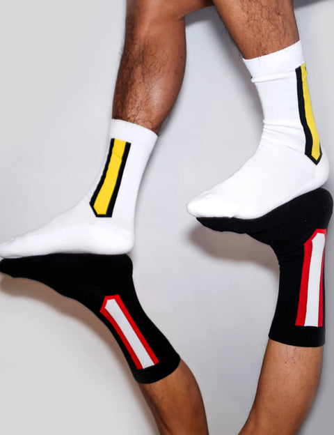 Vertical Bar Crew Socks SINGLE-PACK