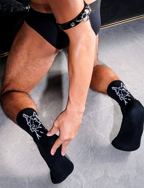 Doberman Thickened Crew Socks SINGLE-PACK