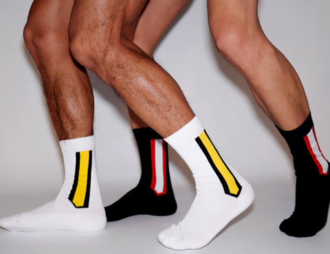 Vertical Bar Crew Socks SINGLE-PACK