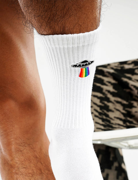 UFO Rainbow Sport Crew Socks SINGLE-PACK