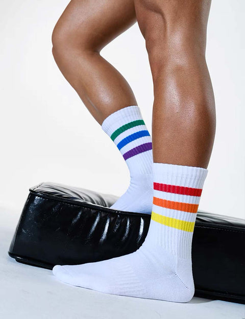 Rainbow Sport Crew Socks SINGLE-PACK