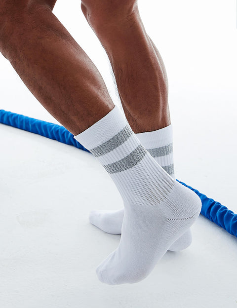 Reflective Stripe Crew Socks SINGLE-PACK