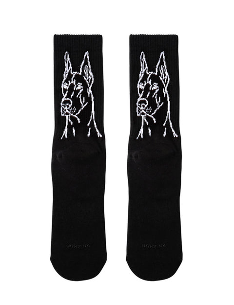 Doberman Thickened Crew Socks SINGLE-PACK