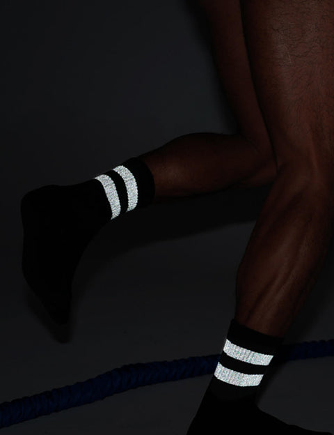 Reflective Stripe Crew Socks SINGLE-PACK