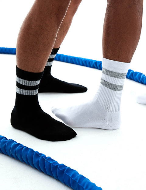 Reflective Stripe Crew Socks SINGLE-PACK