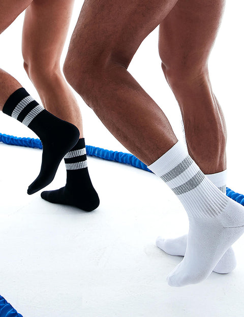 Reflective Stripe Crew Socks SINGLE-PACK