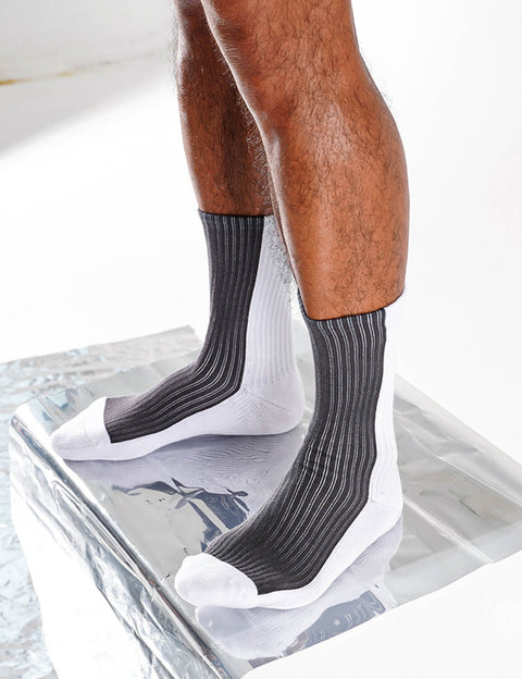 Grey Block Sport Crew Socks SINGLE-PACK