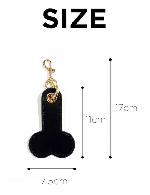 Cock Leather Keychain