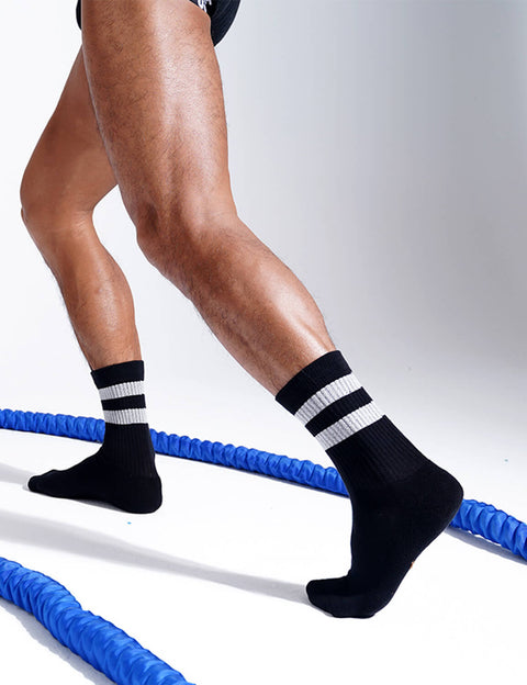 Reflective Stripe Crew Socks SINGLE-PACK