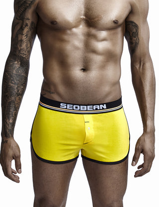SEOBEAN Mens Low-Rise Sexy Trunk Boxer Brief Underwear