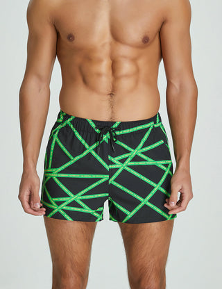 Training Sport Shorts 11301 with Quick-Dry in Green Stripe