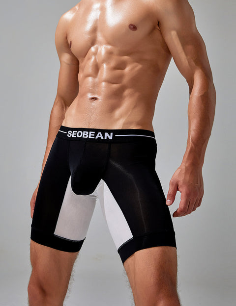 Nylon Elastic Long Boxer Briefs 240201