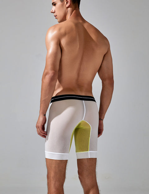 Nylon Elastic Long Boxer Briefs 240201