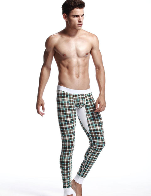 Low Rise Long Underwear Plaid Long John 30401