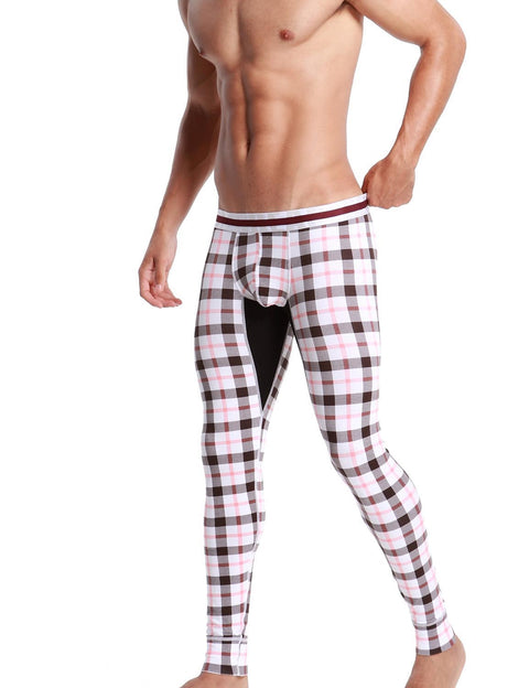 Low Rise Long Underwear Plaid Long John 50403