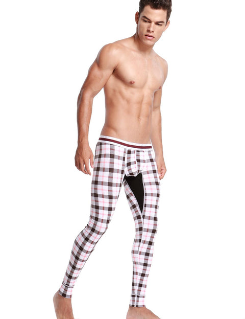 Low Rise Long Underwear Plaid Long John 50403