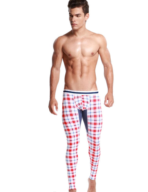 Low Rise Long Underwear Plaid Long John 50403