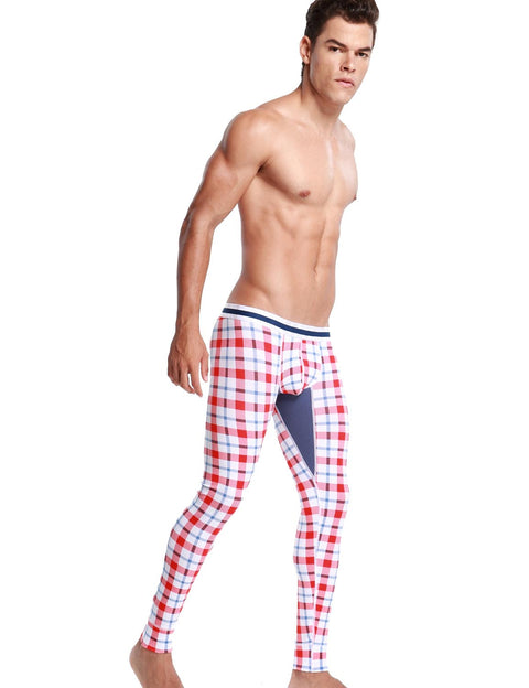 Low Rise Long Underwear Plaid Long John 50403