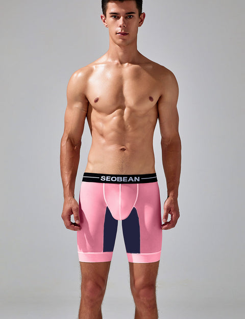 Nylon Elastic Long Boxer Briefs 240201