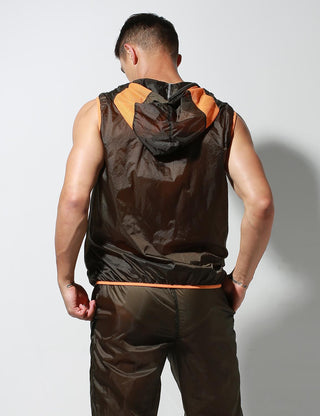 Translucent Quick-Dry Sport Sleeveless Hooded Jacket S2901